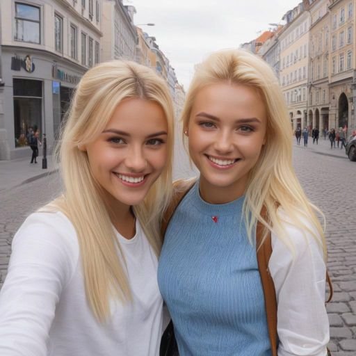 Smiling baltic girls on the street